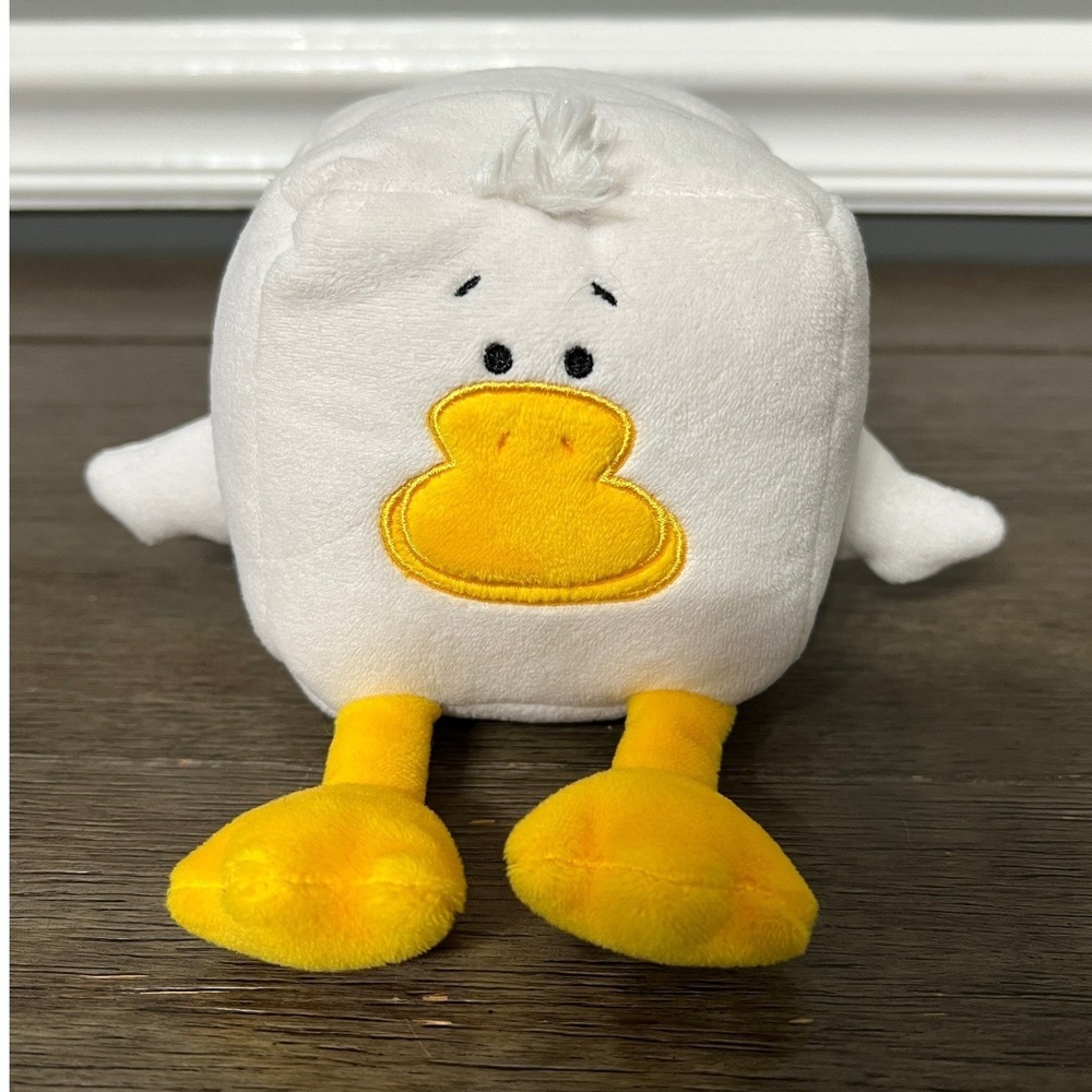 Commonwealth Duck Plush Stuffed Animal White Yellow Cube‎ Beanbag Toy